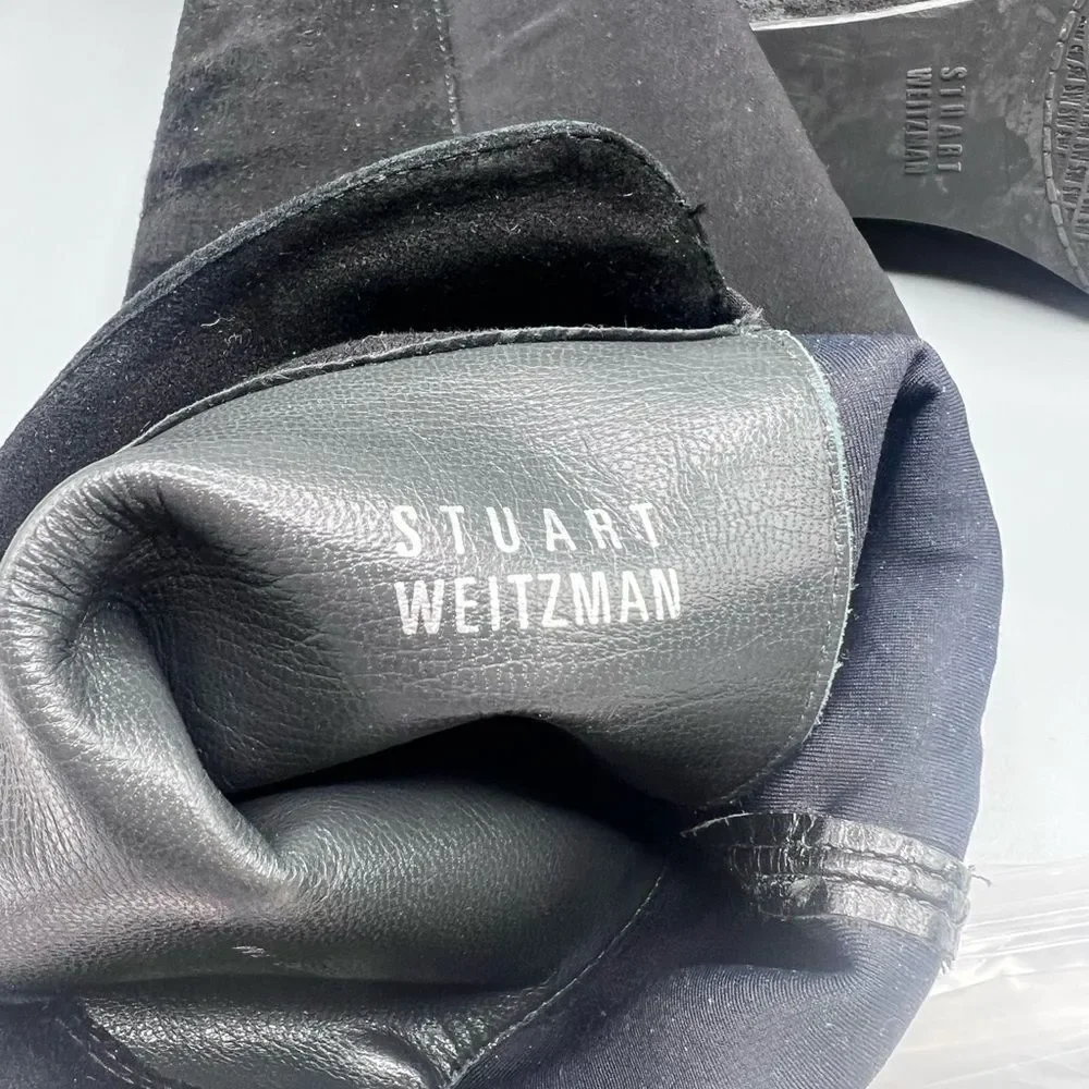 Stuart Weitzman Black Microstretch and Suede Over the Knee Boots